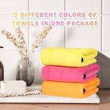 MICOOYO 3-Pack Dog Towels – Super Absorbent, Quick-Dry Grooming Towels for Pets (S, Yellow/Pink/Orange)