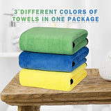MICOOYO 3-Pack Dog Towels – Super Absorbent, Quick-Dry Grooming Towels for Pets (S, Yellow/Pink/Orange)