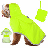Lukovee Dog Raincoat, Adjustable Dog Rain Jacket with Clear Hooded Double Layer for Large Medium Small Dogs Puppies, Waterproof Dog Rain Coat Poncho with Reflective Storage Pocket & Rim (Yellow, M)