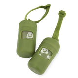 Best Pet Supplies Dog Poop Bag Holder Leash Attachment with 30 Bags, Reusable Dispenser for Travel, Walking, Park, and Outdoor Use, Durable with Clip-On - Black, Pack of 2