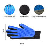 Pet Grooming Glove for Dogs, Cats & Rabbits – Multi-Use Bathing, Deshedding & Massage Tool (Blue)