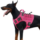 WINGOIN Tactical Dog Harness for Large Dogs, Heavy Duty No Pull Dog Harness with Handle, Adjustable Reflective Military K9 German Shepherd Big Size Dog Vest for Training, Walking, Hiking, Green (L)