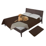 Easy-Going 100% Waterproof Dog Bed Cover Washable Couch Cover Non-Slip Sofa Cover Leakproof Blanket Furniture Protector Cover Reusable Incontinence Bed Underpads for Pets Kids Dog Cat(68x82 in,Gray)