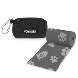 Best Pet Supplies Dog Poop Bag Holder Leash Attachment with 30 Bags, Reusable Dispenser for Travel, Walking, Park, and Outdoor Use, Durable with Clip-On - Black, Pack of 2