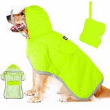 Lukovee Dog Raincoat, Adjustable Dog Rain Jacket with Clear Hooded Double Layer for Large Medium Small Dogs Puppies, Waterproof Dog Rain Coat Poncho with Reflective Storage Pocket & Rim (Yellow, M)