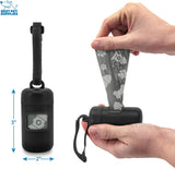 Best Pet Supplies Dog Poop Bag Holder Leash Attachment with 30 Bags, Reusable Dispenser for Travel, Walking, Park, and Outdoor Use, Durable with Clip-On - Black, Pack of 2