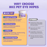 Hypoallergenic Eye Wipes for Dogs & Cats – Gently Remove Tear Stains, Discharge & Crust (100 Wipes, HICC PET)
