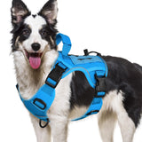 WINGOIN Tactical Dog Harness for Large Dogs, Heavy Duty No Pull Dog Harness with Handle, Adjustable Reflective Military K9 German Shepherd Big Size Dog Vest for Training, Walking, Hiking, Green (L)