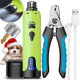 Rechargeable Dog Nail Grinder Kit – Quiet, 3-Speed Electric Trimmer for Dogs & Cats (Dark Blue)