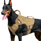 WINGOIN Tactical Dog Harness for Large Dogs, Heavy Duty No Pull Dog Harness with Handle, Adjustable Reflective Military K9 German Shepherd Big Size Dog Vest for Training, Walking, Hiking, Green (L)