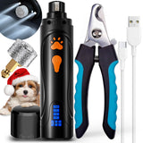 Rechargeable Dog Nail Grinder Kit – Quiet, 3-Speed Electric Trimmer for Dogs & Cats (Dark Blue)