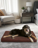 OhGeni 35 Inch Orthopedic Waterproof & Machine Washable Dog Bed for Medium Large Pets, 20D Egg Crate Foam Stable Support, Non-Slip Bottom and Removable Cover, Tear-Resistant Invisible Zipper(Gray)