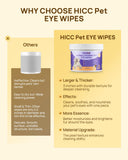 Hypoallergenic Eye Wipes for Dogs & Cats – Gently Remove Tear Stains, Discharge & Crust (100 Wipes, HICC PET)