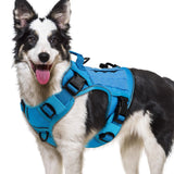 WINGOIN Tactical Dog Harness for Large Dogs, Heavy Duty No Pull Dog Harness with Handle, Adjustable Reflective Military K9 German Shepherd Big Size Dog Vest for Training, Walking, Hiking, Green (L)
