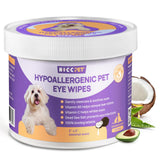 Hypoallergenic Eye Wipes for Dogs & Cats – Gently Remove Tear Stains, Discharge & Crust (100 Wipes, HICC PET)