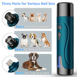Rechargeable Dog Nail Grinder Kit – Quiet, 3-Speed Electric Trimmer for Dogs & Cats (Dark Blue)