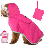 Lukovee Dog Raincoat, Adjustable Dog Rain Jacket with Clear Hooded Double Layer for Large Medium Small Dogs Puppies, Waterproof Dog Rain Coat Poncho with Reflective Storage Pocket & Rim (Yellow, M)