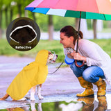 Lukovee Dog Raincoat, Adjustable Dog Rain Jacket with Clear Hooded Double Layer for Large Medium Small Dogs Puppies, Waterproof Dog Rain Coat Poncho with Reflective Storage Pocket & Rim (Yellow, M)