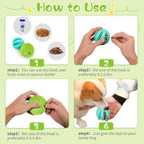 HIPPIH Dog Puzzle Toy 2 Pack, Interactive Dog Toys for Treat Dispensing, Durable Puppy Toys for Teething, Dog Treat Ball for Teeth/Slow Feeder/IQ Training/Playing, Blue-2.75‘’, Green-3.14‘’