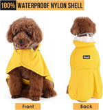 Lukovee Dog Raincoat, Adjustable Dog Rain Jacket with Clear Hooded Double Layer for Large Medium Small Dogs Puppies, Waterproof Dog Rain Coat Poncho with Reflective Storage Pocket & Rim (Yellow, M)