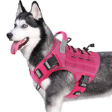 WINGOIN Tactical Dog Harness for Large Dogs, Heavy Duty No Pull Dog Harness with Handle, Adjustable Reflective Military K9 German Shepherd Big Size Dog Vest for Training, Walking, Hiking, Green (L)