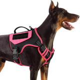 WINGOIN Tactical Dog Harness for Large Dogs, Heavy Duty No Pull Dog Harness with Handle, Adjustable Reflective Military K9 German Shepherd Big Size Dog Vest for Training, Walking, Hiking, Green (L)