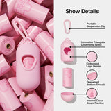 VETRESKA Dog Poop Bag Dispenser with Cherry Blossom Scented Poop Bags, Leak Proof and Extra Thick Pet Waste Bags, 1 Poop Bag Holder and 105 Bags for Dog Walking and Cats Litter, Pink