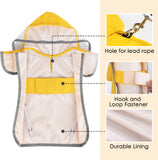 Lukovee Dog Raincoat, Adjustable Dog Rain Jacket with Clear Hooded Double Layer for Large Medium Small Dogs Puppies, Waterproof Dog Rain Coat Poncho with Reflective Storage Pocket & Rim (Yellow, M)