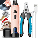 Rechargeable Dog Nail Grinder Kit – Quiet, 3-Speed Electric Trimmer for Dogs & Cats (Dark Blue)
