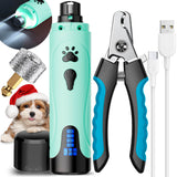 Rechargeable Dog Nail Grinder Kit – Quiet, 3-Speed Electric Trimmer for Dogs & Cats (Dark Blue)