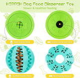 HIPPIH Dog Puzzle Toy 2 Pack, Interactive Dog Toys for Treat Dispensing, Durable Puppy Toys for Teething, Dog Treat Ball for Teeth/Slow Feeder/IQ Training/Playing, Blue-2.75‘’, Green-3.14‘’