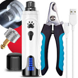 Rechargeable Dog Nail Grinder Kit – Quiet, 3-Speed Electric Trimmer for Dogs & Cats (Dark Blue)
