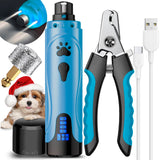 Rechargeable Dog Nail Grinder Kit – Quiet, 3-Speed Electric Trimmer for Dogs & Cats (Dark Blue)