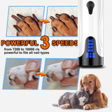 Rechargeable Dog Nail Grinder Kit – Quiet, 3-Speed Electric Trimmer for Dogs & Cats (Dark Blue)