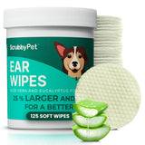 Dog Ear Wipes with Aloe & Eucalyptus – Extra Thick, Hypoallergenic Cleaner (125 Count)