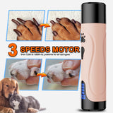 Rechargeable Dog Nail Grinder Kit – Quiet, 3-Speed Electric Trimmer for Dogs & Cats (Dark Blue)
