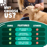 Dog Ear Wipes with Aloe & Eucalyptus – Extra Thick, Hypoallergenic Cleaner (125 Count)