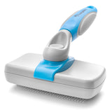 Freshly Bailey Self-Cleaning Slicker Brush – For Medium to Long-Haired Dogs & Cats (White/Blue)
