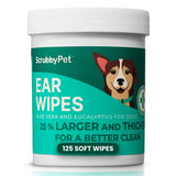 Dog Ear Wipes with Aloe & Eucalyptus – Extra Thick, Hypoallergenic Cleaner (125 Count)